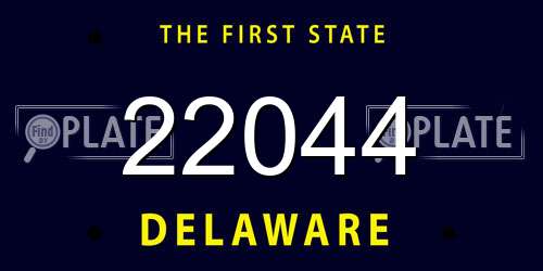 22044 Delaware License Plate