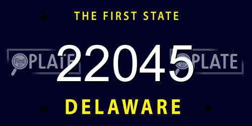 22045 Delaware License Plate