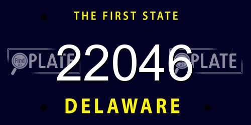 22046 Delaware License Plate