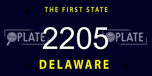 2205 Delaware License Plate