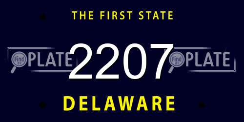 2207 Delaware License Plate