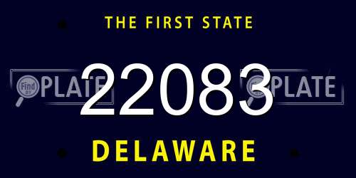 22083 Delaware License Plate