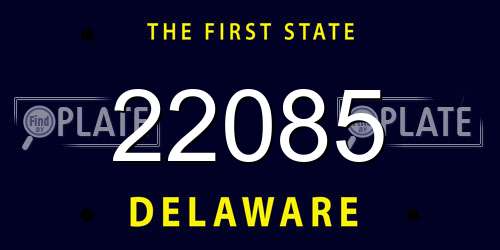 22085 Delaware License Plate
