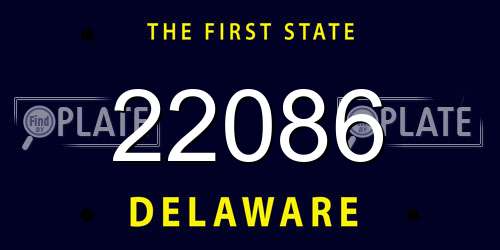 22086 Delaware License Plate