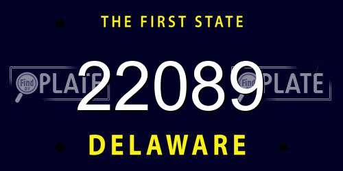 22089 Delaware License Plate