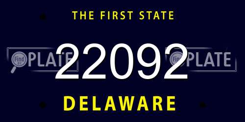 22092 Delaware License Plate