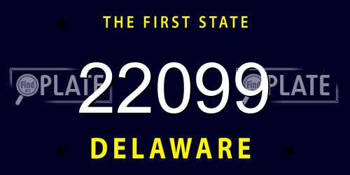 22099 Delaware License Plate