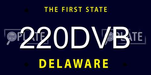220DVB Delaware License Plate