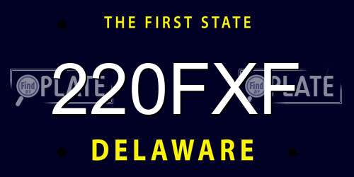 220FXF Delaware License Plate