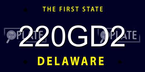 220GD2 Delaware License Plate