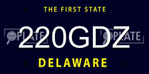 220GDZ Delaware License Plate