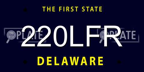 220LFR Delaware License Plate