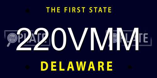220VMM Delaware License Plate
