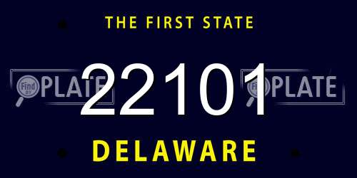 22101 Delaware License Plate