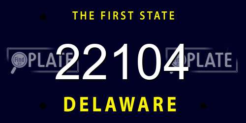 22104 Delaware License Plate