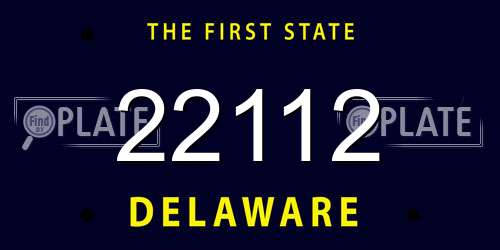 22112 Delaware License Plate