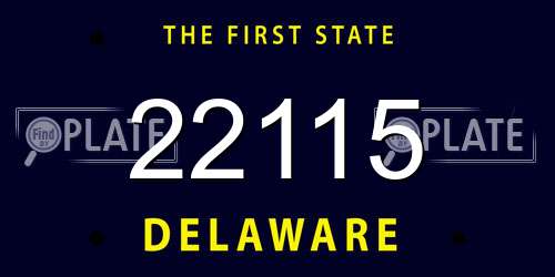 22115 Delaware License Plate