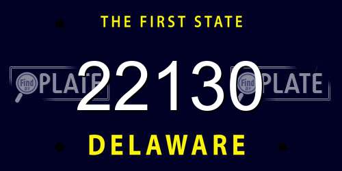 22130 Delaware License Plate