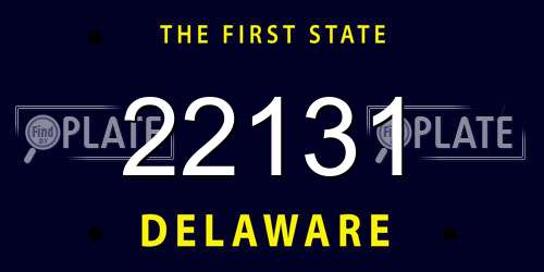 22131 Delaware License Plate