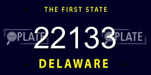 22133 Delaware License Plate