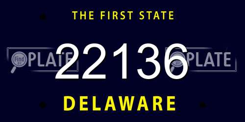 22136 Delaware License Plate