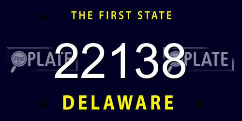 22138 Delaware License Plate