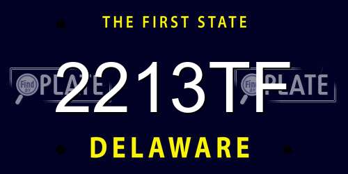 2213TF Delaware License Plate