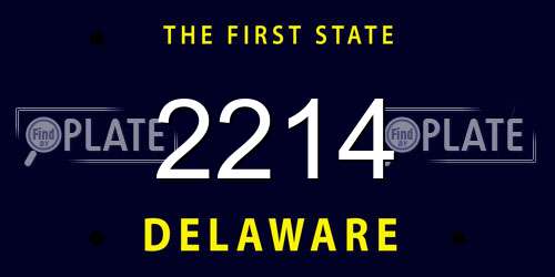 2214 Delaware License Plate