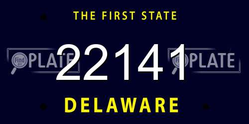 22141 Delaware License Plate
