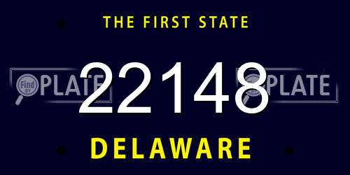 22148 Delaware License Plate