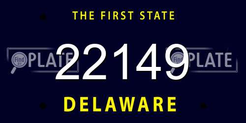 22149 Delaware License Plate
