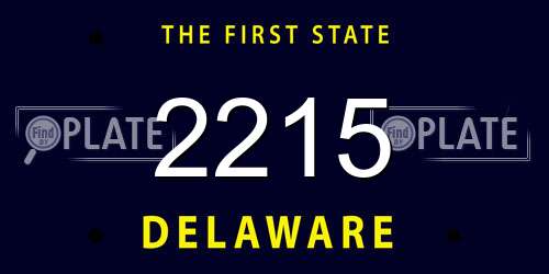2215 Delaware License Plate