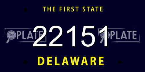 22151 Delaware License Plate