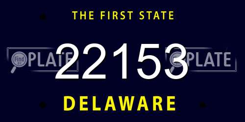 22153 Delaware License Plate