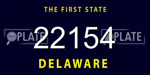 22154 Delaware License Plate