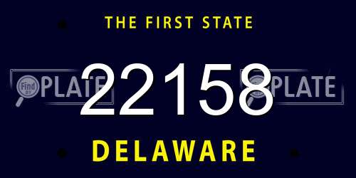 22158 Delaware License Plate