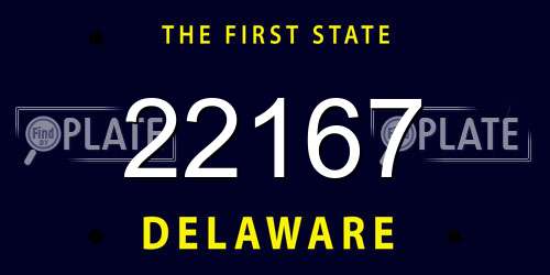 22167 Delaware License Plate