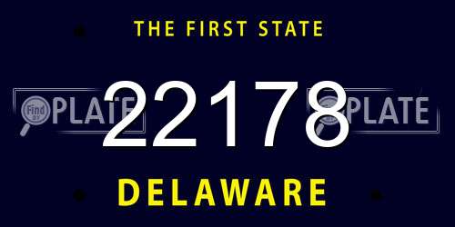 22178 Delaware License Plate