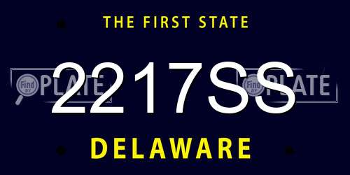 2217SS Delaware License Plate