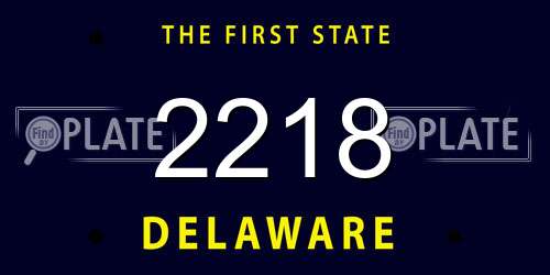 2218 Delaware License Plate