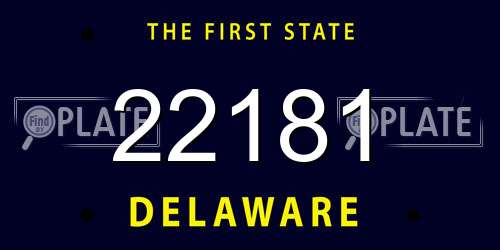 22181 Delaware License Plate