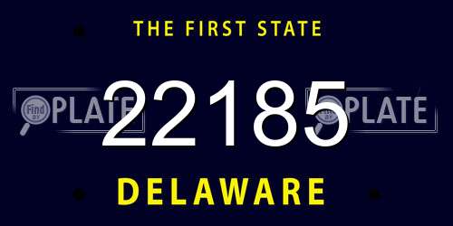 22185 Delaware License Plate