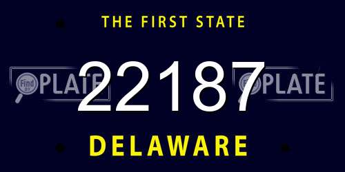 22187 Delaware License Plate