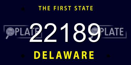 22189 Delaware License Plate
