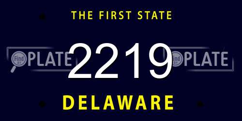 2219 Delaware License Plate