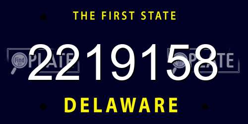 2219158 Delaware License Plate