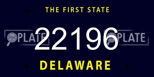 22196 Delaware License Plate