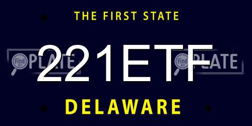221ETF Delaware License Plate
