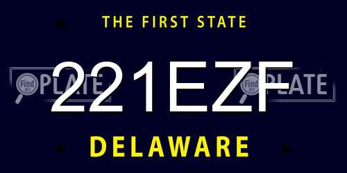 221EZF Delaware License Plate