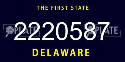 2220587 Delaware License Plate